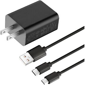 Charger Made for All Kindle Fire Tablets, Kindle E-Reader, Paperwhite, Oasis, Voyage, Kindle Kids Edition with 6.6FT USB Type C&Micro USB Cable (UL Listed)