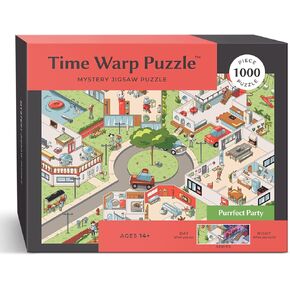 Time Warp Puzzle Mystery Jigsaw Puzzle 1000 pieces for Adults Day Night Series - A Challenging, Difficult, Picture Changing Puzzle to Solve 26.625 x 19.25 in (Rock The Cat's Paw)
