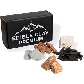 HITT Edible Clay Chunks Set – 5 Sorts of Clay for Eating 8.8 oz (250 gr) Zero Additives ASMR Food for Pica Cravings, Handpicked Edible Dirt