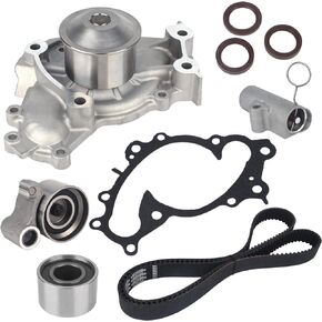 Autoround TKT-026 Timing Belt Kit with Water Pump Compatible with Toyota Camry 2002-2006/ Highlander 2001-2010/ Sienna/Solara, Lexus ES300/ RX330/ RX400h, 3.0L 3.3L V6