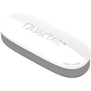 Quartet White Board Dry Erase Board Eraser, 6" x 2-3/8", Premium Max Clean for Dry Erase Markers, Includes Magnetic Caddy Holder, Home School Supplies & Home Office Accessories, Silver (DFEB5)