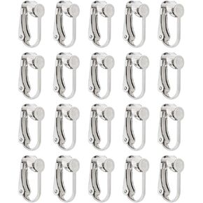 ARRICRAFT 10pcs Stainless Steel Clip-on Golden Earring Components Earring Cabochons Setting for Non-Pierced Ears