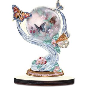 MVVMTOP Diamond Painting Christmas House Desktop Ornaments DIY Artificial Diamond Art Christmas Table Paint by Number Mosaic Arts Crafts Home Living Room Office Christmas Table Top Decor Gift