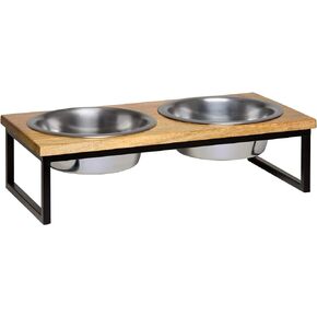 Loving Pets 1 Pt Wooden Top Diner, Natural
