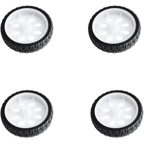 4pcs 65mm Rubber RC Wheel Tires Toy Car Wheels DIY Model Robots White and Black for DIY Model Accessories