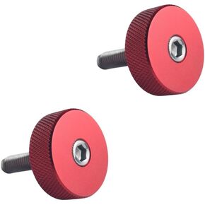 DEWHEL Aluminum 2Pcs Hard Top Forward Quick Removal Fastner thumb screw set Compatible with Ford Bronco 6G-Door 4 Door 2021-Up Red