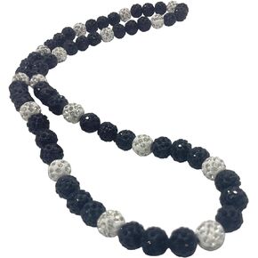 Baseball Necklace 16in/19in/22in Glitter Rhinestone Clay Beaded Necklace for Men Boys Cool Gifts for Baseball Players Lovers