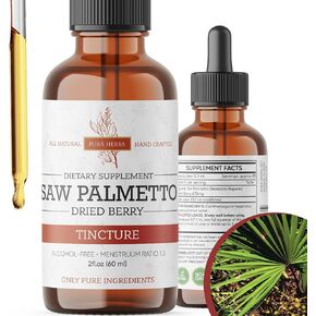 Saw Palmetto Liquid Extract, Organic Saw Palmetto Tincture, Alcohol Free, Vegan - 2 Fl Oz