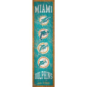 NFL Miami Dolphins Unisex Miami Dolphins Heritage Banner Vertical 6x24, Team, 6 x 24