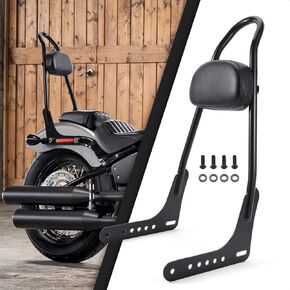 Detachable Motorcycle Sissy Bar Passenger Backrest，Rear Seat Chair Back Rest Pad Fit for Harley Softail Street Bob FXBB Deluxe FLDE 2018-2022
