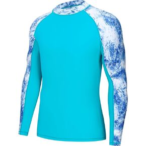 Men's Rash Guard Shirts, UPF 50+ Long Sleeve Swim Shirts for Men, UV Sun Protection Shirts for Fishing Swimming