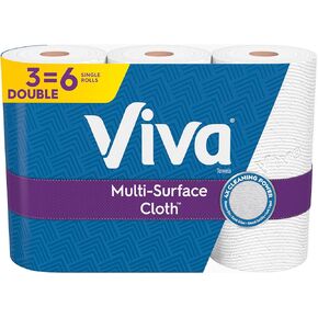 Viva Multi-Surface Cloth Paper Towels, 3 Double Rolls, 110 Sheets Per Roll