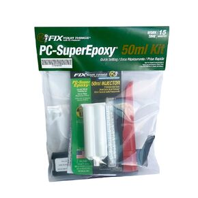 PC Products PC-Super Epoxy Adhesive Paste Kit, Two-Part with 50ml Cartridge and PPM-50 Dispensing Gun, Translucent 588