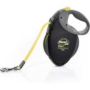 Flexi Giant Professional Neon Tape Black 10m Retractable Dog Leash/Lead for Dogs up to 50kgs/110lbs