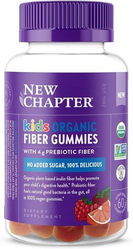 الفصل الجديد صمغ الألياف العضوية للأطفال، 4 جرام من ألياف البريبايوتك النباتية اللذيذة لصحة الجهاز الهضمي، نباتي، غير معدّل وراثيًا، عضوي من وزارة الزراعة الأمريكية، خالي من الغلوتين، بنكهة الحمضيات والتوت، 60 قيراط in Kuwait