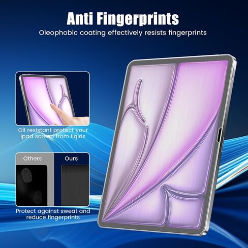 واقي شاشة زجاجي غير لامع من TQLGY لجهاز iPad Air 13 بوصة موديل 2024، تركيب تلقائي لإزالة الغبار، زجاج مقسى 9H، مضاد للوهج، مضاد لبصمات الأصابع، مضاد للخدش، عبوة واحدة in Kuwait