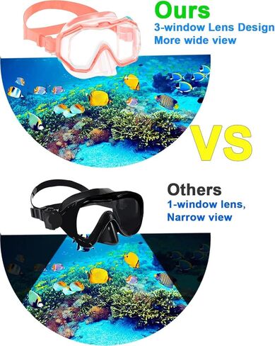نظارات السباحة للأطفال من Bairuifu للأطفال من سن 4 إلى 16 عامًا، عدسات مضادة للكسر/مضادة للضباب / رؤية بانورامية 180 درجة / نظارات سباحة للأطفال مع غطاء للأنف in Kuwait
