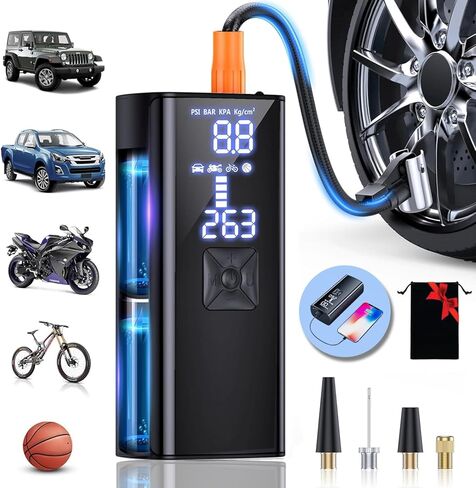 Cordless Car Tire Inflator Portable Air Compressor Air Pump Portable for Car Tires,28000mAh 150PSI Car Air Pump Portable,3X Faster Electric Car Inflator Air Pump for Car,Cool Car Accessories for Men in Kuwait