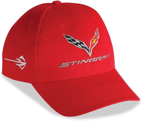 قبعة بيسبول C7 كورفيت ستينغراي تشينو - صُنعت في الولايات المتحدة الأمريكية (أحمر) in Kuwait