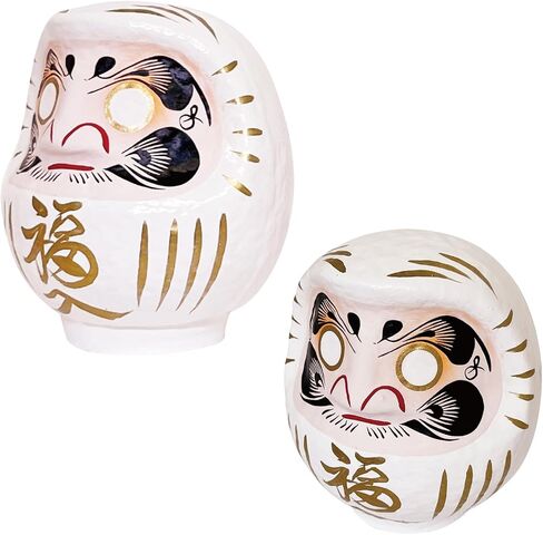 Traditional Japanese Takasaki Daruma Doll 4.7inch Tall, Traditional Crafts, Handcrafted in Japan Good Luck Charms Gift Known for Bringing Good Fortune (Black White) in Saudi Arabia