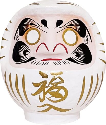 Traditional Japanese Takasaki Daruma Doll 4.7inch Tall, Traditional Crafts, Handcrafted in Japan Good Luck Charms Gift Known for Bringing Good Fortune (Black White) in Saudi Arabia