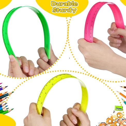 192 Pack Clear Color Rulers Bulk for Classroom Kids Rulers Bulk Back to School Supplies Transparent Colorful Ruler with Inches and Centimeters 8 Colors Metric Rulers for School Home Office (6 Inch) in Saudi Arabia