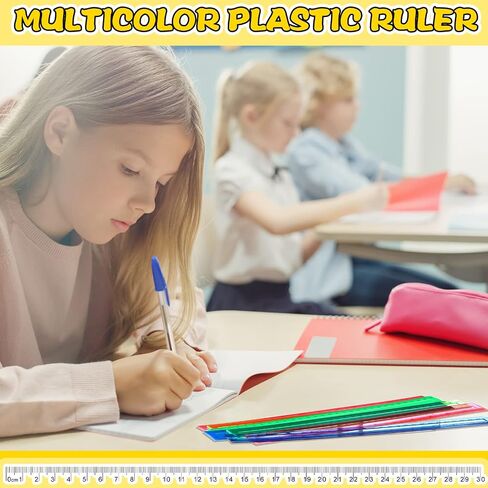 192 Pack Clear Color Rulers Bulk for Classroom Kids Rulers Bulk Back to School Supplies Transparent Colorful Ruler with Inches and Centimeters 8 Colors Metric Rulers for School Home Office (6 Inch) in Saudi Arabia