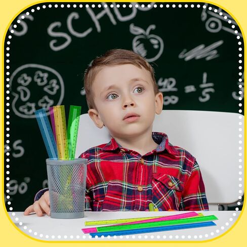 192 Pack Clear Color Rulers Bulk for Classroom Kids Rulers Bulk Back to School Supplies Transparent Colorful Ruler with Inches and Centimeters 8 Colors Metric Rulers for School Home Office (6 Inch) in Saudi Arabia