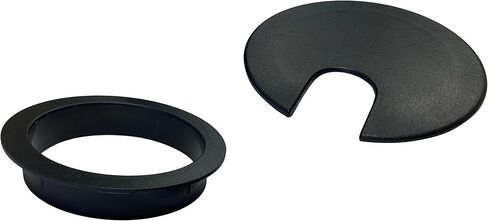 منظم سلك مكتب دائري أسود مقاس 2-1/2 بوصة، تصميم أخاديد مدببة عمودية ممتازة - قطعة واحدة in Kuwait