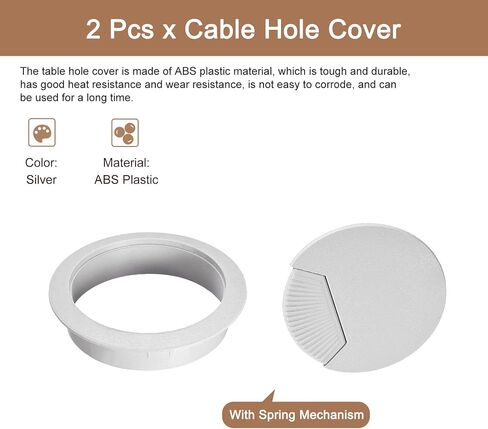 uxcell 2Pcs Cable Hole Cover 3 Inch/80 mm ABS Desk Cable Wire Cord Grommet Hole Cover for Office PC Desk Cable Cord Organizer, Black in Saudi Arabia
