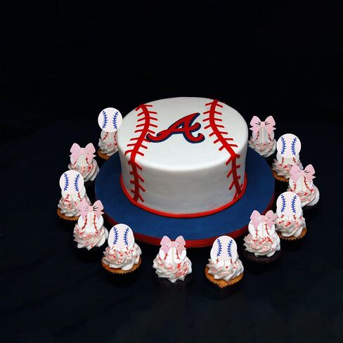 24 PCS Baseballs or Bows Cupcake Toppers Glitter Gender Reveal Cupcake Picks for Boy or Girl Theme Baby Shower Boys Girls Birthday Party Cake Decorations Supplies in Saudi Arabia