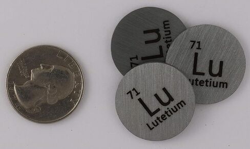 Lutetium (Lu) 24.26mm Metal Disc 99.9% Pure for Collection or Experiments in Saudi Arabia