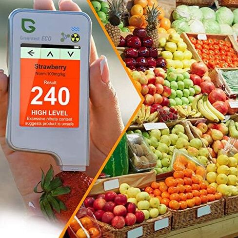 جهاز اختبار نترات الطعام 6 في 1 من Greentest ECO 5F، كاشف إشعاع عالي الدقة، عداد جيجر، جهاز قياس جودة المياه، TDS، محلل صلابة PPM، مقياس الجرعات للخضراوات والفواكه واللحوم والأسماك والماء in Kuwait