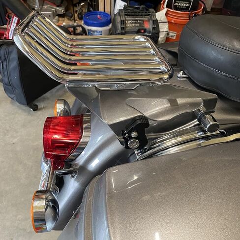 حامل أمتعة قابل للفصل من Chorme مزود برف تثبيت خلفي للدراجة النارية متوافق مع موديلات Harley Davidson Touring 2009-2023 Street Glide Road Glide Electra Glide Road King in Saudi Arabia