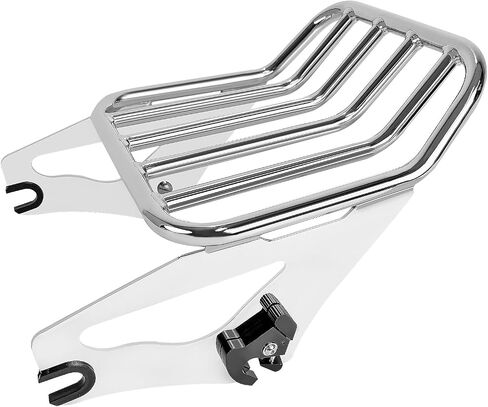 حامل أمتعة قابل للفصل من Chorme مزود برف تثبيت خلفي للدراجة النارية متوافق مع موديلات Harley Davidson Touring 2009-2023 Street Glide Road Glide Electra Glide Road King in Saudi Arabia