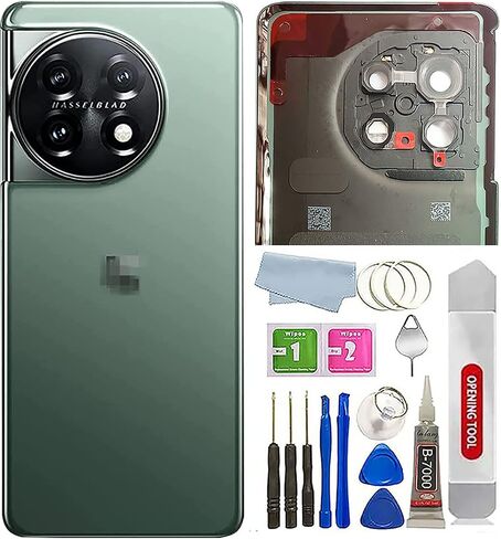 for Oneplus 11 Back Glass Cover with Camera Glass Lens and Tape Parts Replacement for OnePlus 11 5G All Versions +Tools (Eternal Green) in Kuwait