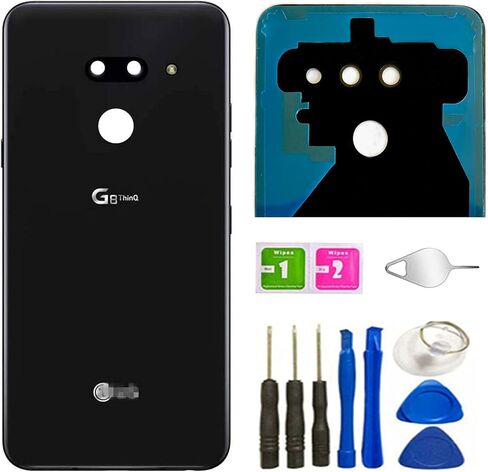 G8 ThinQ Back Cover Glass Replacement Parts for LG G8 ThinQ G820UM0 G820UM1 G820TM G820UM G820QM8/M5/M7 All Model with Tools and Tape (Black) in Saudi Arabia