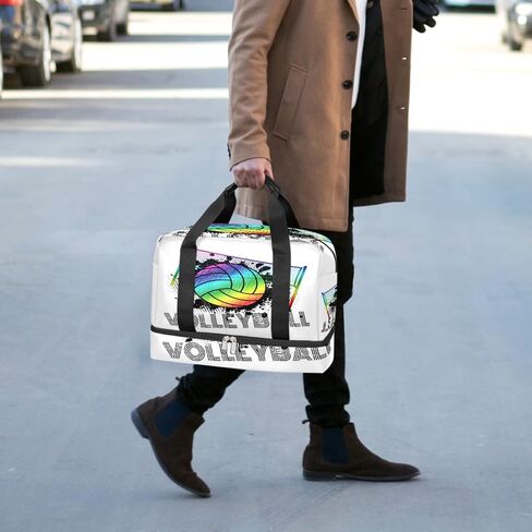 Rainbow Volleyball Sports Gym Bag with Shoes Compartment,Sport Ball Travel Duffel Bag for Men Women Boys Girls Teens Overnight Weekend Yoga Workout Bag Training Handbag in Saudi Arabia
