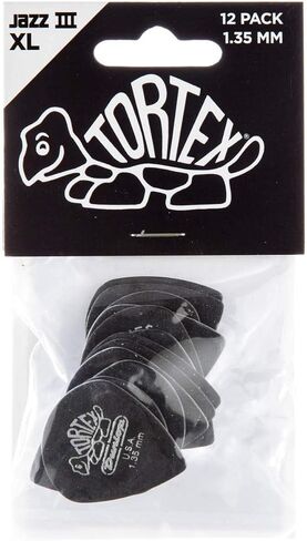 مجموعة اللاعبين Dunlop Tortex Jazz III XL باللون الأسود مقاس 1.35 ملم (12) in Saudi Arabia