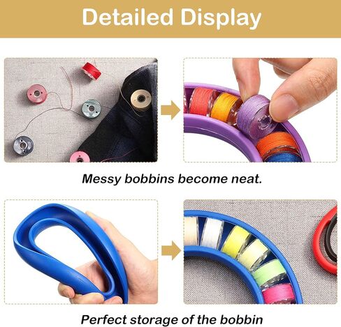 Neatbuddy 3 Pack Bobbin Holders, Silicone Bobbin Rings, Different Color Sewing Machine Bobbin Organizer and 24 Transparent Bobbins for Daily Sewing Supplies(Green & Rose& Blue) in Saudi Arabia