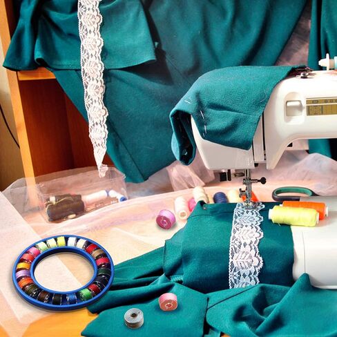 Neatbuddy 3 Pack Bobbin Holders, Silicone Bobbin Rings, Different Color Sewing Machine Bobbin Organizer and 24 Transparent Bobbins for Daily Sewing Supplies(Green & Rose& Blue) in Saudi Arabia