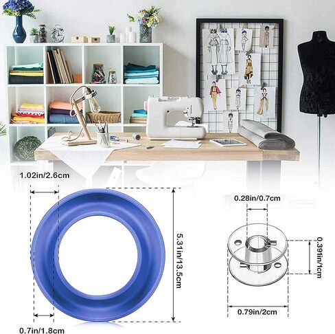 Neatbuddy 3 Pack Bobbin Holders, Silicone Bobbin Rings, Different Color Sewing Machine Bobbin Organizer and 24 Transparent Bobbins for Daily Sewing Supplies(Green & Rose& Blue) in Saudi Arabia