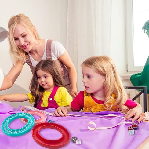 Neatbuddy 3 Pack Bobbin Holders, Silicone Bobbin Rings, Different Color Sewing Machine Bobbin Organizer and 24 Transparent Bobbins for Daily Sewing Supplies(Green & Rose& Blue) in Kuwait