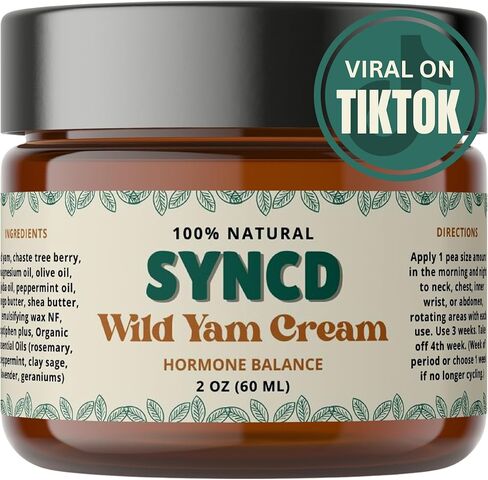 Organic Wild Yam Cream for Hormone Balance & PMS - Menopause Relief Plant Derived Topical Cream for Hot Flashes, Menstrual Cramps & Night Sweats - Made In The USA in Saudi Arabia