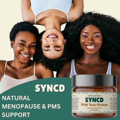 Organic Wild Yam Cream for Hormone Balance & PMS - Menopause Relief Plant Derived Topical Cream for Hot Flashes, Menstrual Cramps & Night Sweats - Made In The USA in Saudi Arabia
