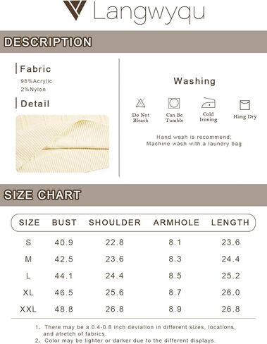 سترة نسائية من Langwyqu ذات أكمام قصيرة بدون أكمام صيفية كبيرة الحجم بدون أكمام ورقبة دائرية كاجوال سترة محبوكة بالكابل in Kuwait