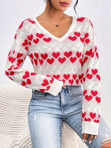 سترة علوية نسائية من Floerns برقبة على شكل حرف V وأكمام طويلة وكتف منسدل in Saudi Arabia