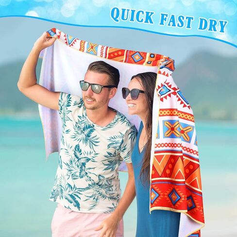 6 Pack Microfiber Beach Towels Oversized Lightweight Boho Beach Towel for Adults 71 x 35 inch XL Beach Blanket Thin Sand Free Towels Quick Dry Swim Towel Pool Towels for Travel Camping in Saudi Arabia