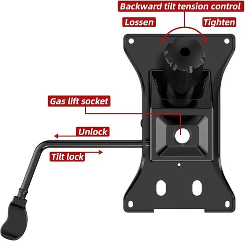 أجزاء بديلة لآلية التحكم في إمالة كرسي المكتب شديدة التحمل بوزن 500 رطل، التحكم في إمالة كرسي المكتب شديد التحمل مع فتحات تثبيت مقاس 6 × 10.2 بوصة للمكتب التنفيذي وقاعدة كراسي الألعاب (عبوة واحدة) in Kuwait