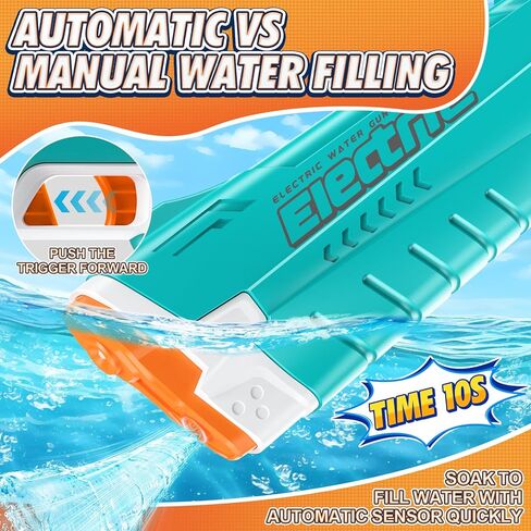 Electric Water Gun for Kids & Adults, Automatic Suction Water Gun with up to 35 Ft Long Range, Summer Outdoor Squirt Gun Toys for Boys Girls Swimming Pool Party Beach Activity (Green) in Kuwait
